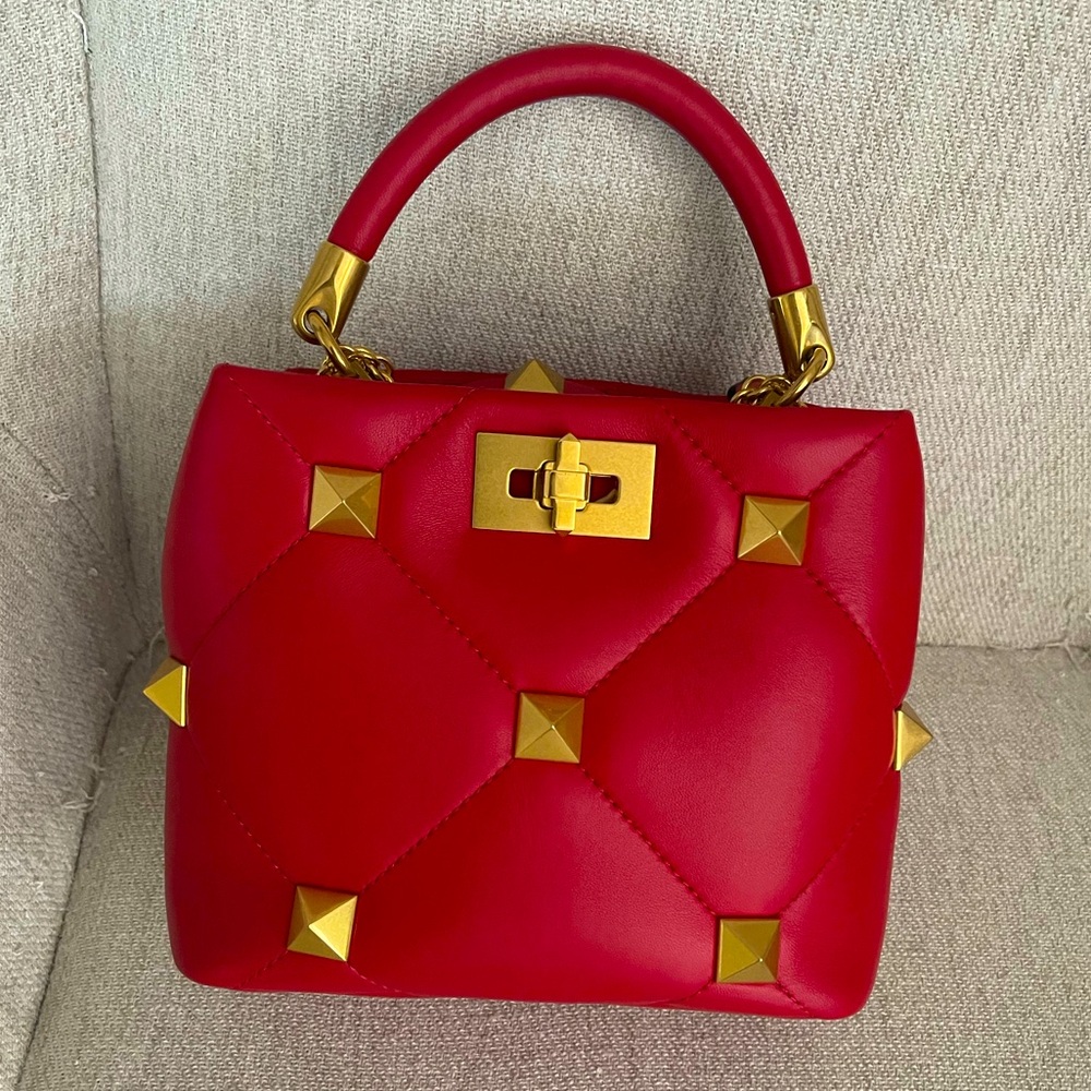 Valentino Garavani Roman Stud Small leather top handle tote bag